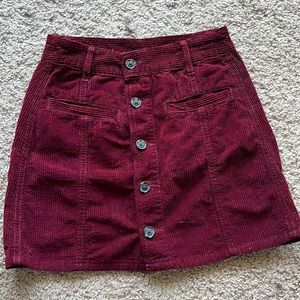 American Eagle Outfitters Burgundy Mini Skirt